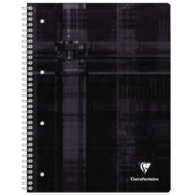 Тетрадь CLAIREFONTAINE STUDIUM на пружине, A4+, 90 г, Black/Черный
