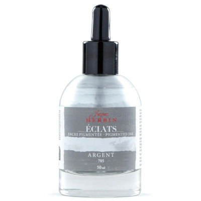 Акварельные пигментные чернила HERBIN ECLATS PIGMENT, Argent/Серебряный
