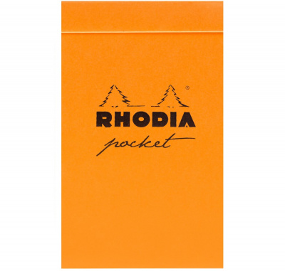 Карманный блокнот RHODIA CLASSIC POCKET, 7,5х12 см, 80 г, Orange/Оранжевый