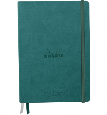 Записная книжка RHODIARAMA GOALBOOK CREATION в твердой обложке, A5, без линовки, 200 г, Peacock/Сине-зеленый
