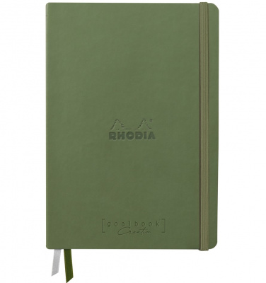 Записная книжка RHODIARAMA GOALBOOK CREATION в твердой обложке, A5, без линовки, 200 г, Sage/Зеленый