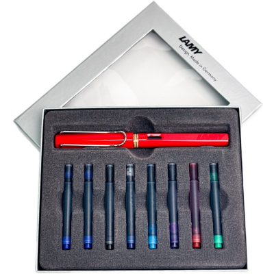 Набор LAMY SAFARI, Red/Красный (перьевая ручка + картриджи)