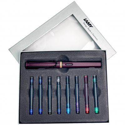 Набор LAMY SAFARI, Scarlet/Фиолетовый (пурпурный) (перьевая ручка + картриджи)