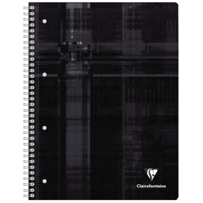 Тетрадь CLAIREFONTAINE STUDIUM на пружине, с разделителями, A4+, 90 г, Black/Черный