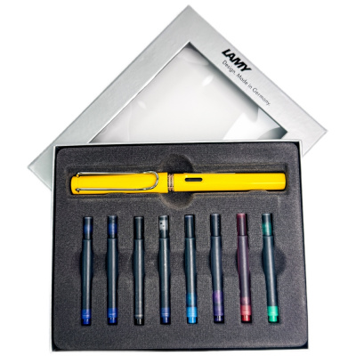 Набор LAMY SAFARI, Yellow/Желтый (перьевая ручка + картриджи)