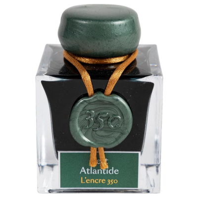 Чернила HERBIN PRESTIGE 350, Vert Atlantide/Зеленый с серебряными и золотыми блестками