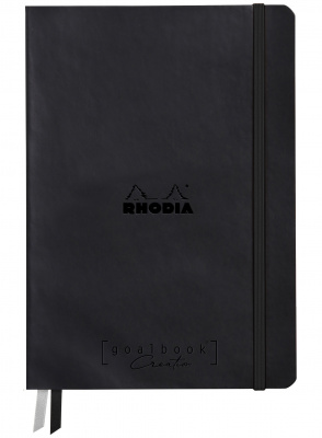 Записная книжка RHODIARAMA GOALBOOK CREATION в твердой обложке, A5, без линовки, 200 г, Black/Черный