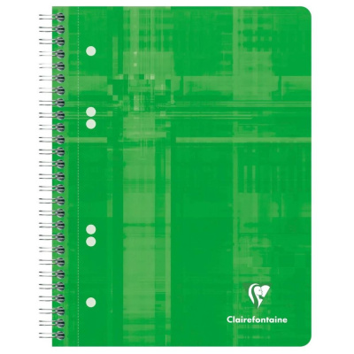 Тетрадь CLAIREFONTAINE STUDIUM на пружине, A5+, 90 г, Vert petits pois/Зеленый