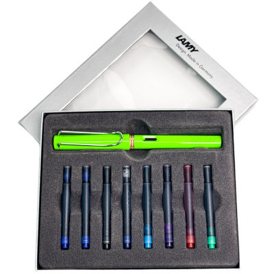 Набор LAMY SAFARI, Green/Зеленый (перьевая ручка + картриджи)