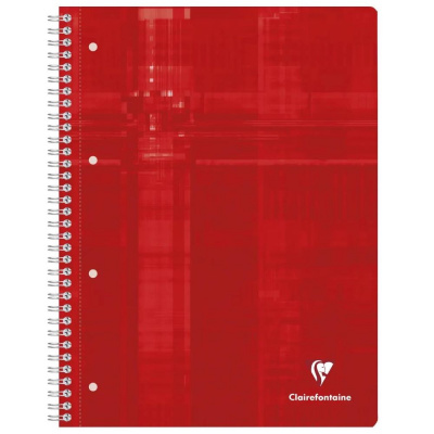 Тетрадь CLAIREFONTAINE STUDIUM на пружине, с разделителями, A4+, 90 г, Red/Красный