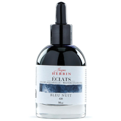 Акварельные чернила HERBIN ECLATS, Bleu nuit/Темно-синий