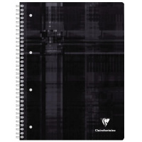 Тетрадь CLAIREFONTAINE STUDIUM на пружине, A4+, 90 г, Black/Черный, клетка