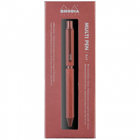 Ручка мультисистемная 3 в 1 RHODIA MULTI PEN, Marron/Красно-коричневый