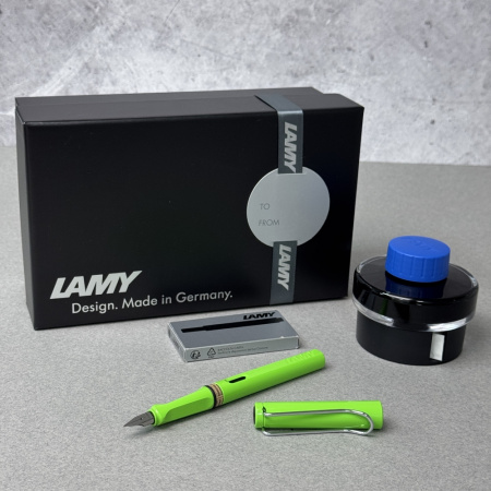 Набор LAMY SAFARI, Green/Зеленый (перьевая ручка + картриджи + чернила + конвертер)