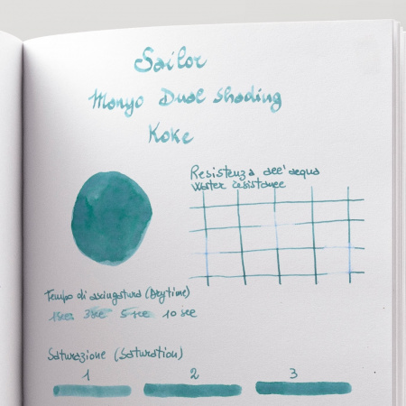 Чернила в банке SAILOR MANYO DUAL SHADING, Koke/Бирюзовый