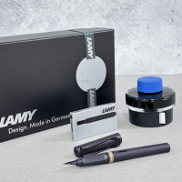 Набор LAMY SAFARI, Steel black/Стальной черный (перьевая ручка + картриджи + чернила + конвертер)