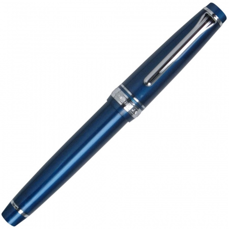 Ручка перьевая SAILOR PRO GEAR SLIM SILVER TRIM, RT 14K, Metallic Blue/Синий
