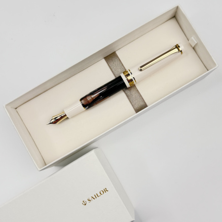 Ручка перьевая SAILOR PRO GEAR SLIM MINI RECONTRE III, Gold IP 14K, Lapin/Серо-коричневый