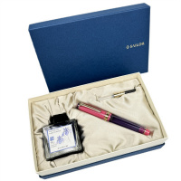 Набор SAILOR: перьевая ручка PRO GEAR SLIM MANYO II, Rabbit Ear Iris, GT 14K, F + Чернила MANYO Kakitsubata, 50 мл
