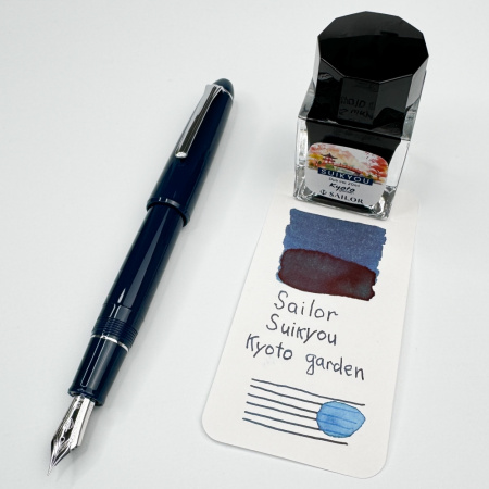 Набор SAILOR: перьевая ручка 1911L RINGLESS KYOTO GARDEN, Blue, RT 21K, + Чернила KYOTO GARDEN Suikyou