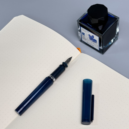 Ручка перьевая SAILOR TUZU, Steel nib, Translucent navy/Синий