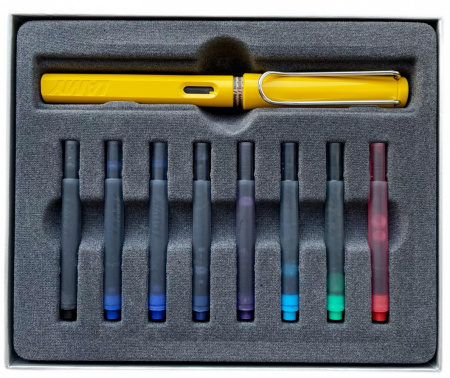 Набор LAMY SAFARI, Yellow/Желтый (перьевая ручка + картриджи)