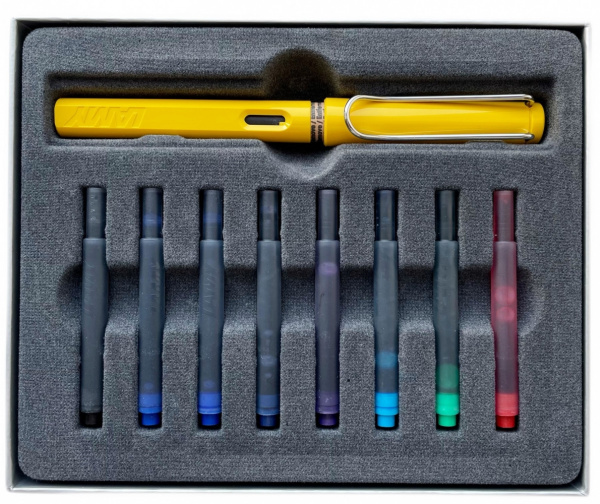 Набор LAMY SAFARI, Yellow/Желтый (перьевая ручка + картриджи)