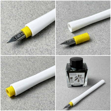 Перьевая ручка-макалка SAILOR HOCORO, Steel nib, White/Белый