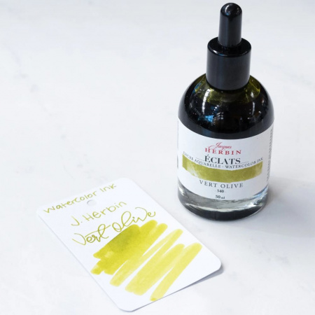 Акварельные чернила HERBIN ECLATS, Vert olive/Оливковый