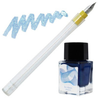 Набор SAILOR: перьевая ручка-макалка HOCORO, Calligraphy steel nib 40° fude F + Чернила DIPTON, Ice Dance, 10 мл