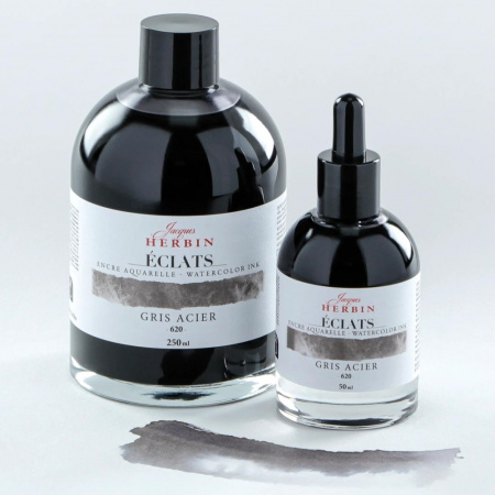 Акварельные чернила HERBIN ECLATS, Gris acier/Бежево-серый