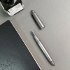 Ручка перьевая SAILOR 1911L RINGLESS METALLIC, IP 21K black, Simply gray/Серый