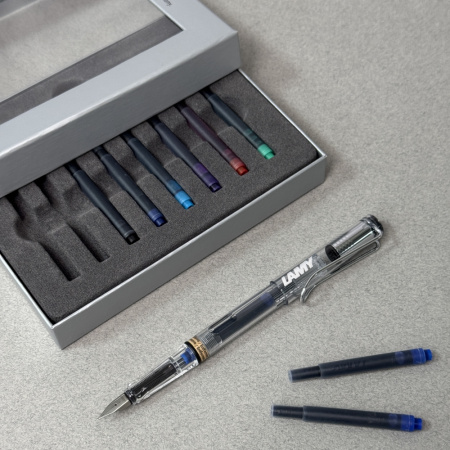 Набор LAMY SAFARI, Vista/Прозрачный (перьевая ручка + картриджи)