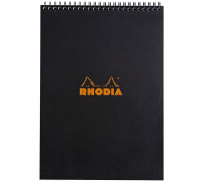 Блокнот RHODIA CLASSIC, А4, 80 г, Black/Черный, Клетка