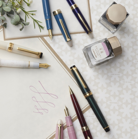 Ручка перьевая SAILOR SHIKIORI TSUKUYONO MINAMO, Gold IP still nib, Shimoyo/Светло-синий
