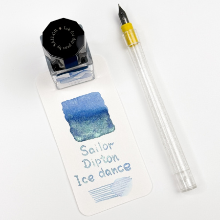 Набор SAILOR: перьевая ручка-макалка HOCORO, Calligraphy steel nib 40° + Чернила DIPTON, Ice Dance