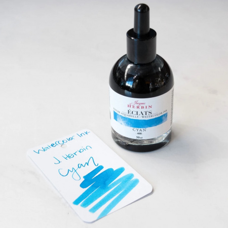 Акварельные чернила HERBIN ECLATS, Cyan/Голубой