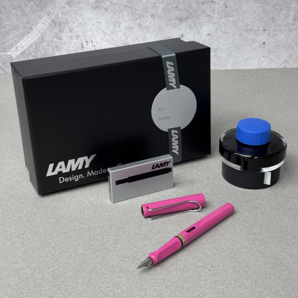 Набор LAMY SAFARI, Pink/Розовый (перьевая ручка + картриджи + чернила + конвертер)