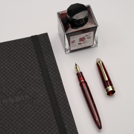 Ручка перьевая SAILOR SHIKIORI TSUKUYONO MINAMO, Gold IP still nib, Yodaki/Бордовый