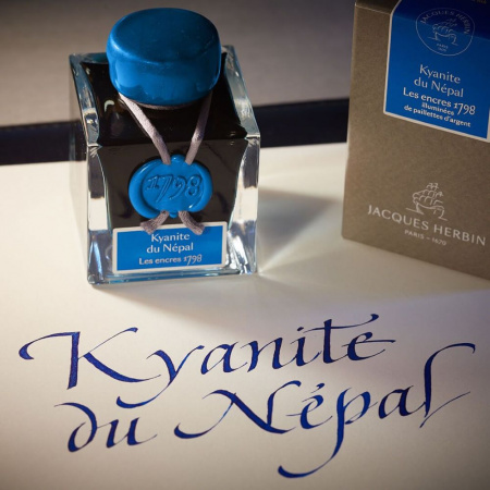 Чернила HERBIN PRESTIGE 1798, Kyanite du Népal/Синий с серебряными блестками
