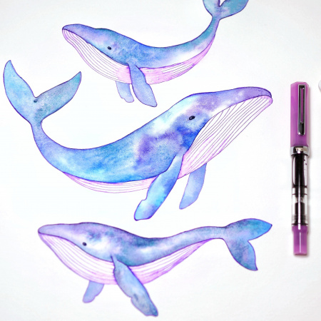 Ручка перьевая TWSBI ECO, Светящаяся, Glow Purple/Фиолетовый