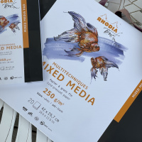 Скетчбук для смешанных техник RHODIA TOUCH MIXED MEDIA, А3+, 250 г, Black/Черный