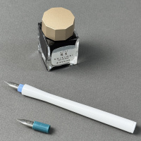 Перьевая ручка-макалка с 2 перьями SAILOR HOCORO, Steel nib, White/Белый