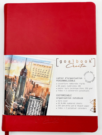 Записная книжка RHODIARAMA GOALBOOK CREATION в твердой обложке, A5, без линовки, 200 г, Poppy/Красный
