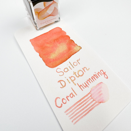 Набор SAILOR: перьевая ручка-макалка HOCORO, Calligraphy steel nib 40° + Чернила DIPTON, Coral Humming