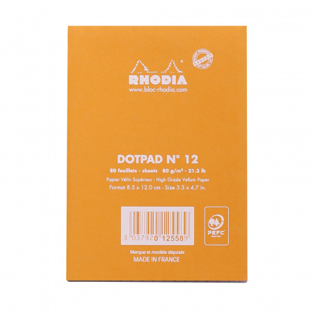Блокнот RHODIA BASICS №12, 8,5х12 см, 80 г, Orange/Оранжевый