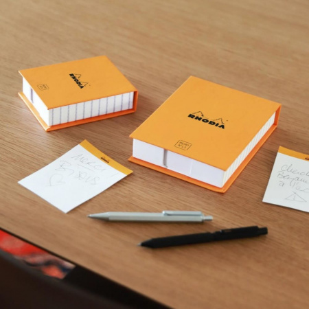 Блок для заметок RHODIATIME MEMO №11, в коробке, A7, 80 г, Orange/Оранжевый