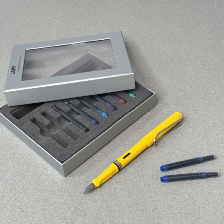 Набор LAMY SAFARI, Yellow/Желтый (перьевая ручка + картриджи)