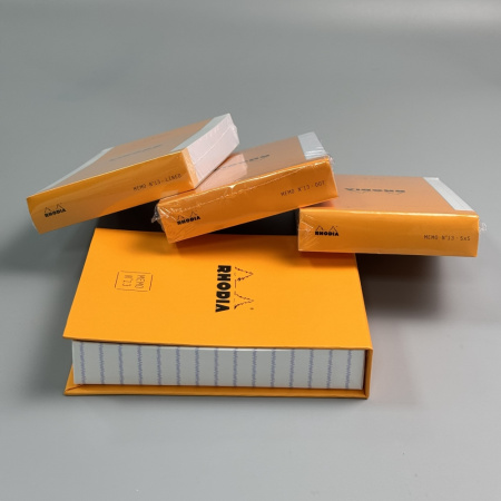 Блок для заметок RHODIATIME MEMO №13, в коробке, A6, 80 г, Orange/Оранжевый