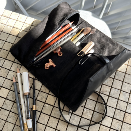 Пенал-скрутка RHODIA 2 в 1, Black/Черный